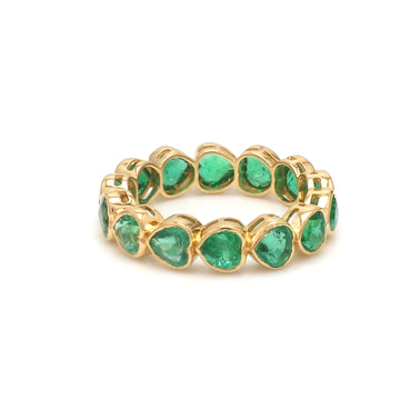 Emerald Heart Bezel Set Ring