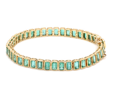 Emerald Octagon Bezel Set Tennis Bracelet
