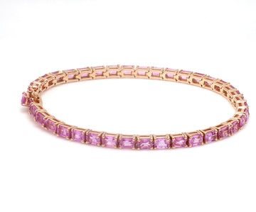Pink Sapphire Octagon East West Bracelet