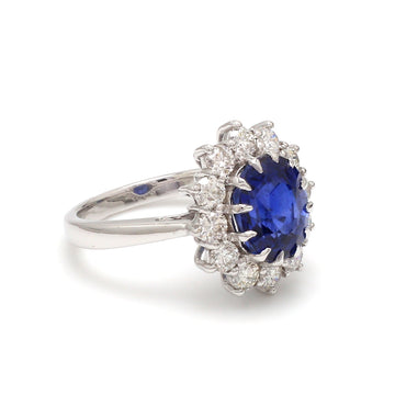 Blue sapphire Oval Princess Diana Ring