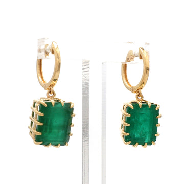 Emerald Octagon Antique Earrings