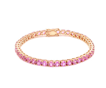 Pink Sapphire 3.50MM Round Bracelet