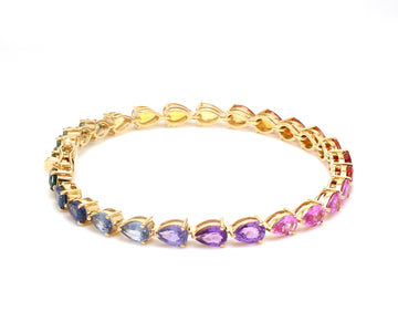 Rainbow Sapphire Pear Bracelet